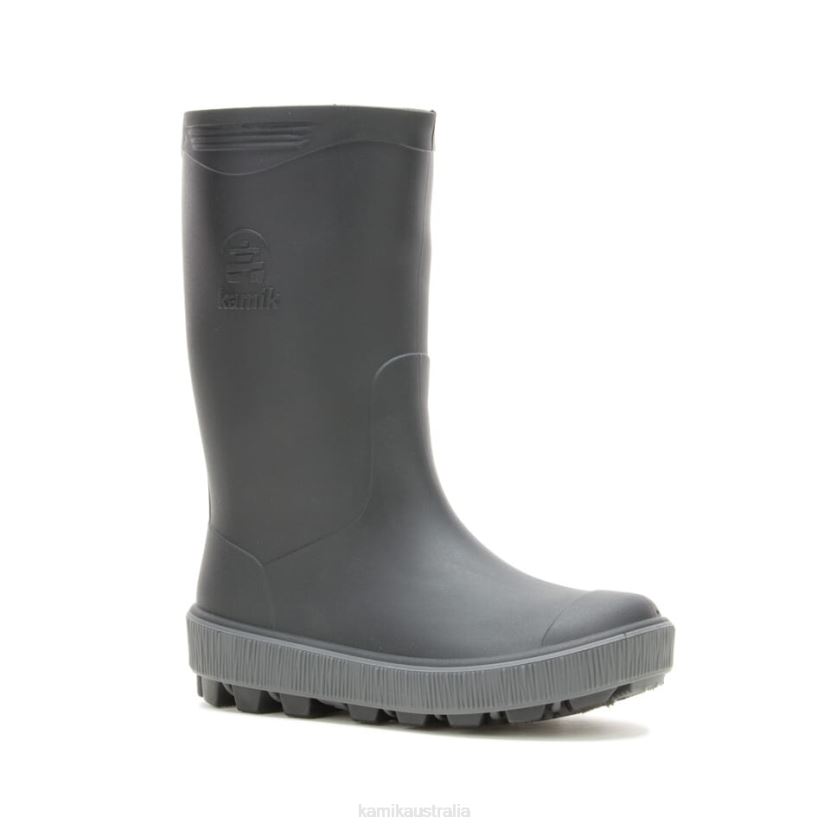 Kamik RAIN BOOTS KIDS RIPTIDE J6JJBP192 BLACK/CHARCOAL
