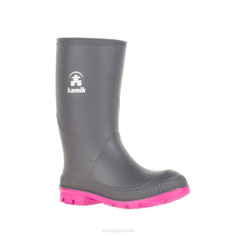 Kamik RAIN BOOTS KIDS STOMP J6JJBP206 CHARCOAL/MAGENTA