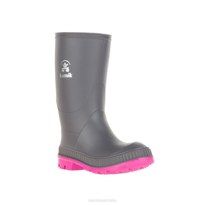 Kamik RAIN BOOTS KIDS STOMP J6JJBP206 CHARCOAL/MAGENTA