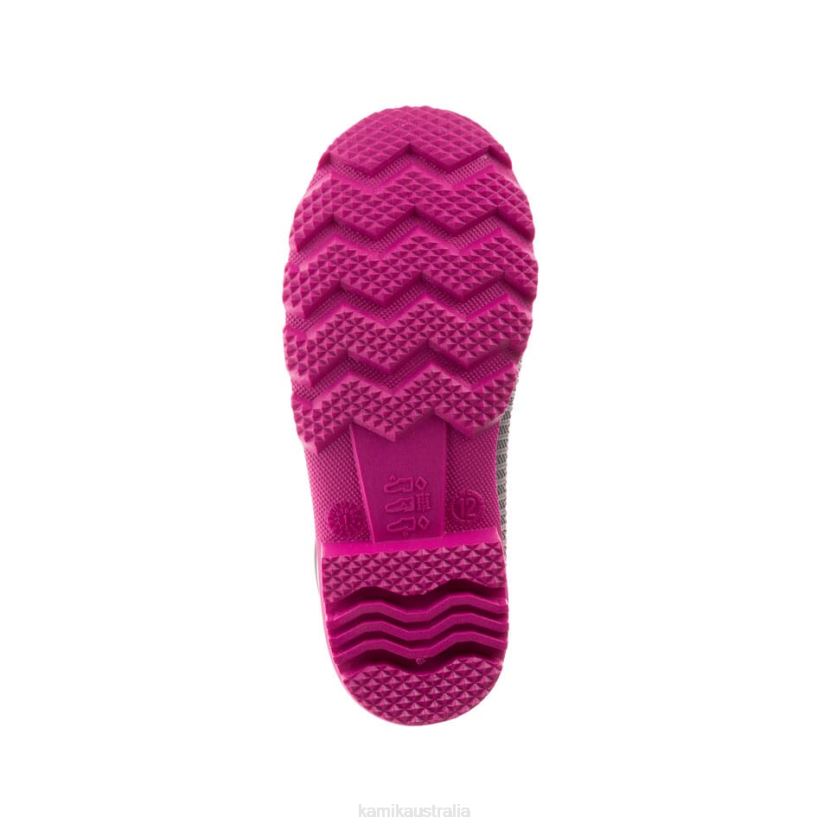 Kamik RAIN BOOTS KIDS STOMP J6JJBP206 CHARCOAL/MAGENTA