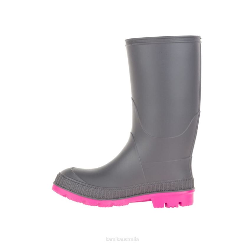 Kamik RAIN BOOTS KIDS STOMP J6JJBP206 CHARCOAL/MAGENTA