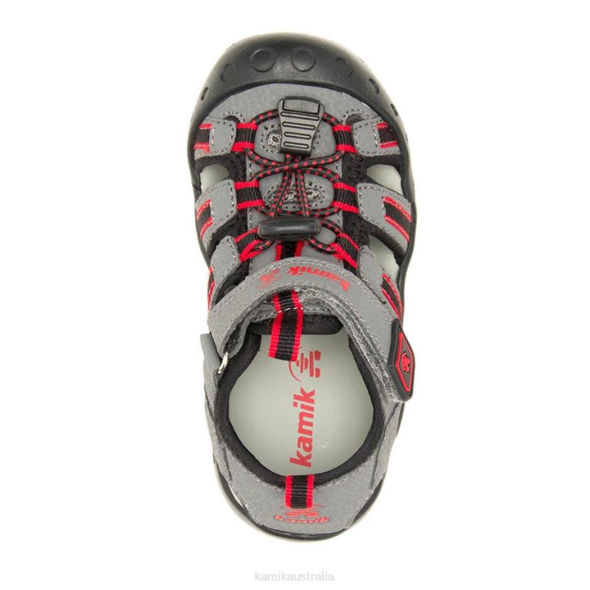 Kamik SANDALS KIDS CRAB J6JJBP239 CHARCOAL/RED