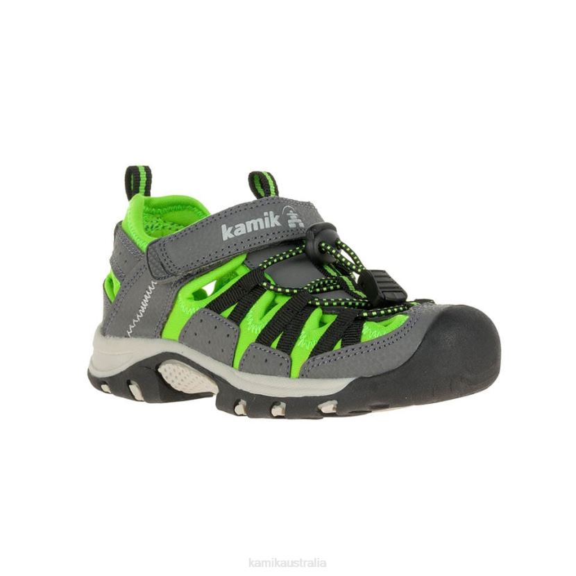 Kamik SANDALS KIDS WILDCAT J6JJBP259 CHARCOAL/LIME