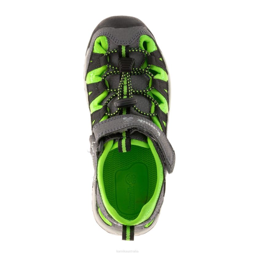 Kamik SANDALS KIDS WILDCAT J6JJBP259 CHARCOAL/LIME