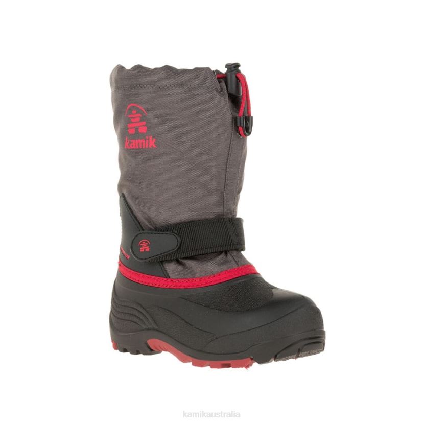 Kamik WINTER BOOTS KIDS WATERBUG Wide J6JJBP337 CHARCOAL/RED