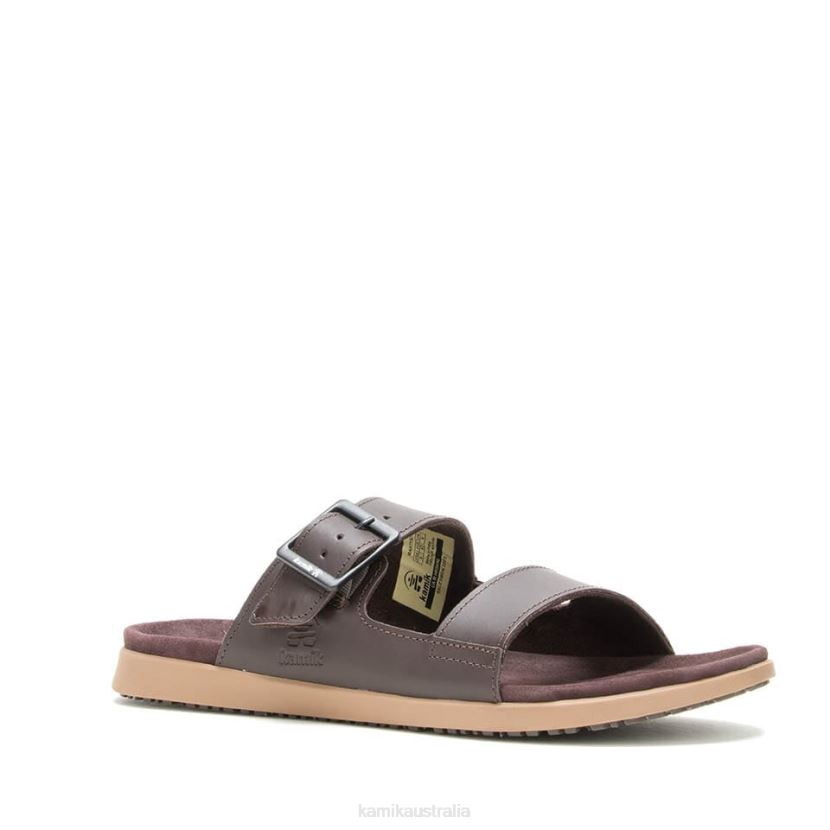 Kamik SANDALS MEN MARTY SLIDE J6JJBP462 DARK BROWN