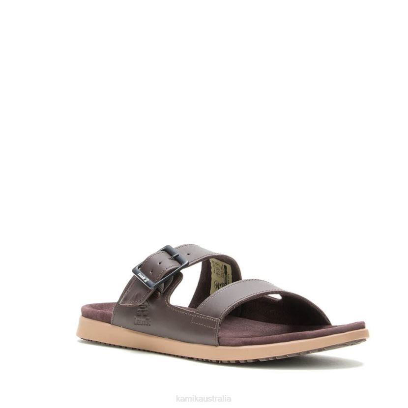Kamik SANDALS MEN MARTY SLIDE J6JJBP462 DARK BROWN
