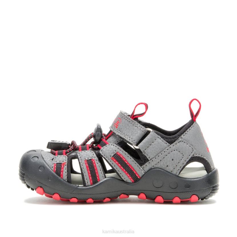 Kamik SANDALS TODDLERS CRAB J6JJBP386 CHARCOAL/RED