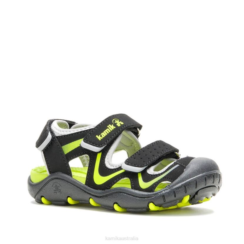 Kamik SANDALS TODDLERS WANDER J6JJBP379 BLACK/LIME