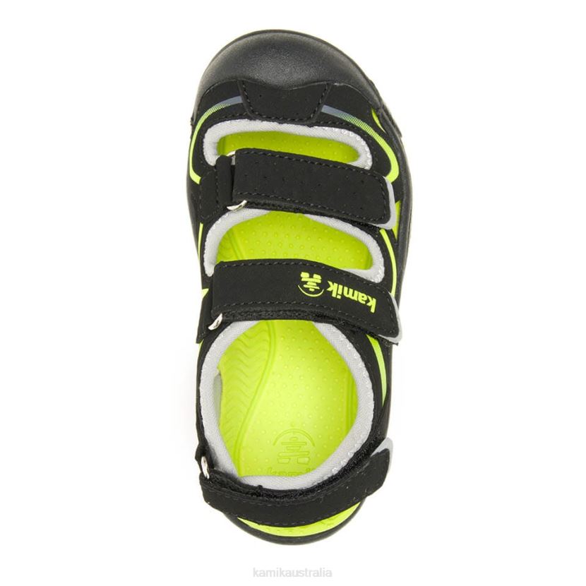 Kamik SANDALS TODDLERS WANDER J6JJBP379 BLACK/LIME