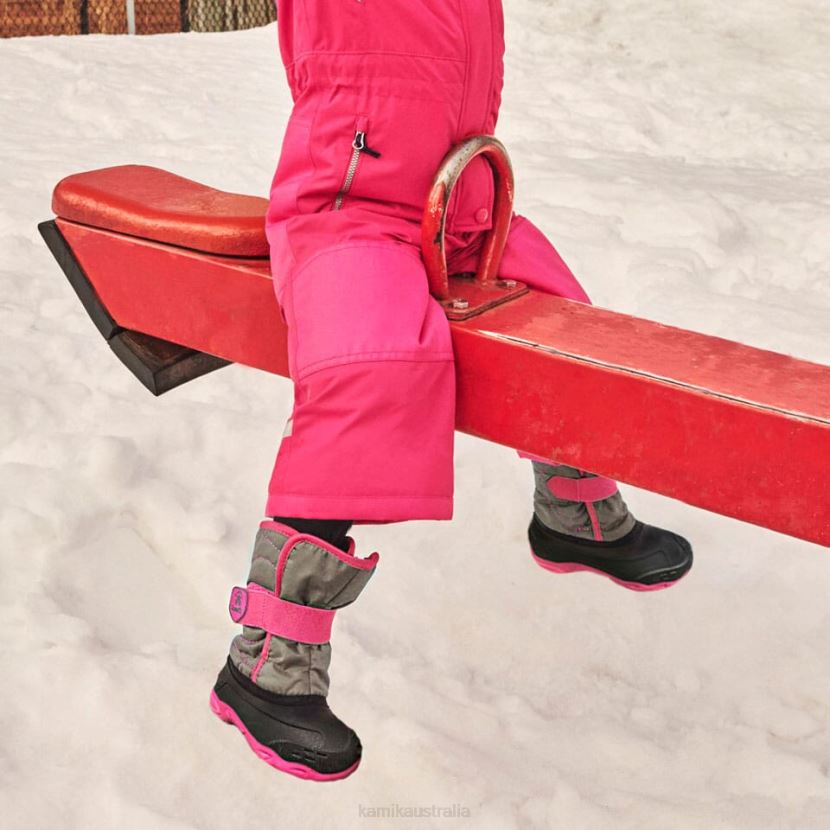 Kamik WINTER BOOTS TODDLERS SNOWBUG 5 J6JJBP405 GRAY/PINK