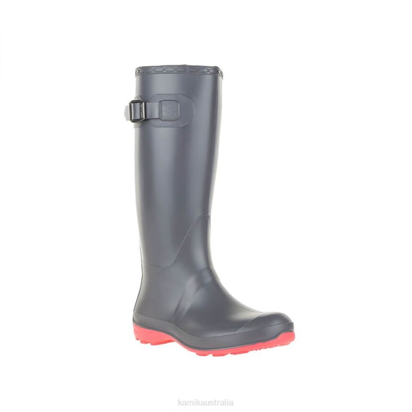 Kamik RAIN BOOTS WOMEN OLIVIA J6JJBP40 CHARCOAL RED