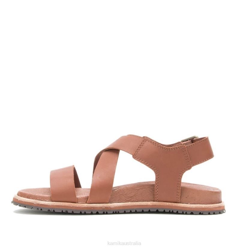 Kamik SANDALS WOMEN SADIE CROSS J6JJBP56 DARK BROWN