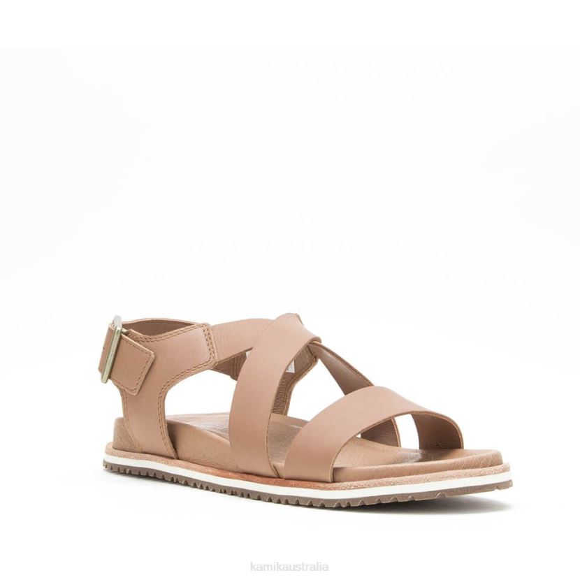 Kamik SANDALS WOMEN SADIE CROSS J6JJBP57 LT.BROWN