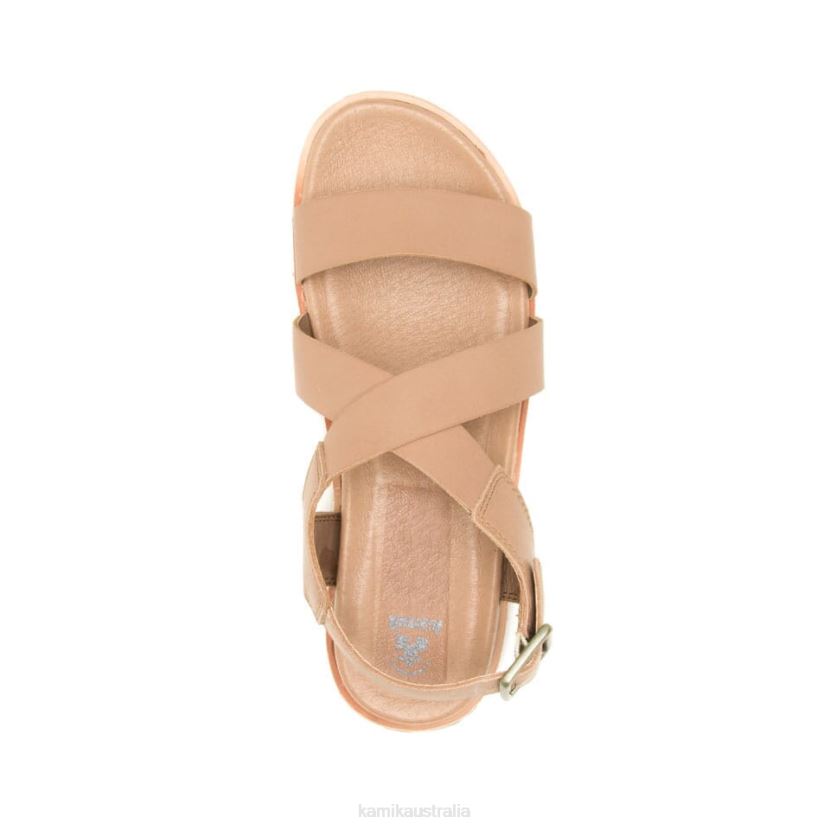 Kamik SANDALS WOMEN SADIE CROSS J6JJBP57 LT.BROWN