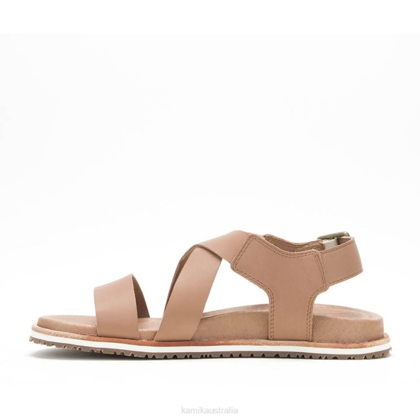 Kamik SANDALS WOMEN SADIE CROSS J6JJBP57 LT.BROWN